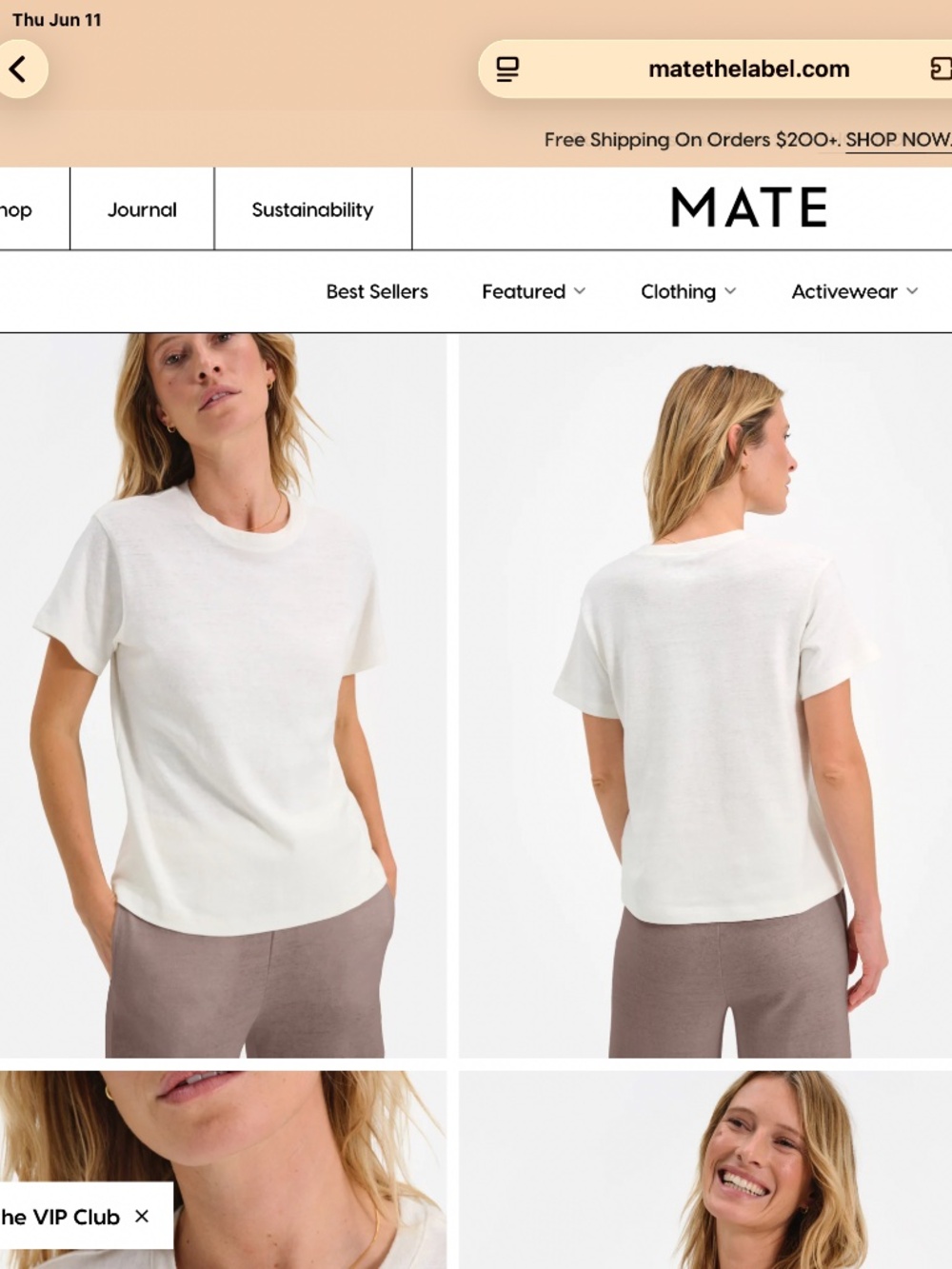 MATE THE LABEL REGENERATIVE COTTON CREW /TRUE WHITE